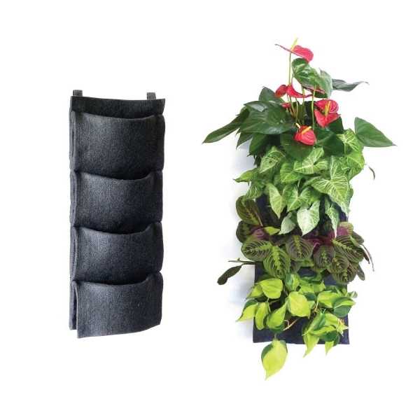 Verde verticale moduli da 4 tasche giardino pensile Contenitori per giardini pensili